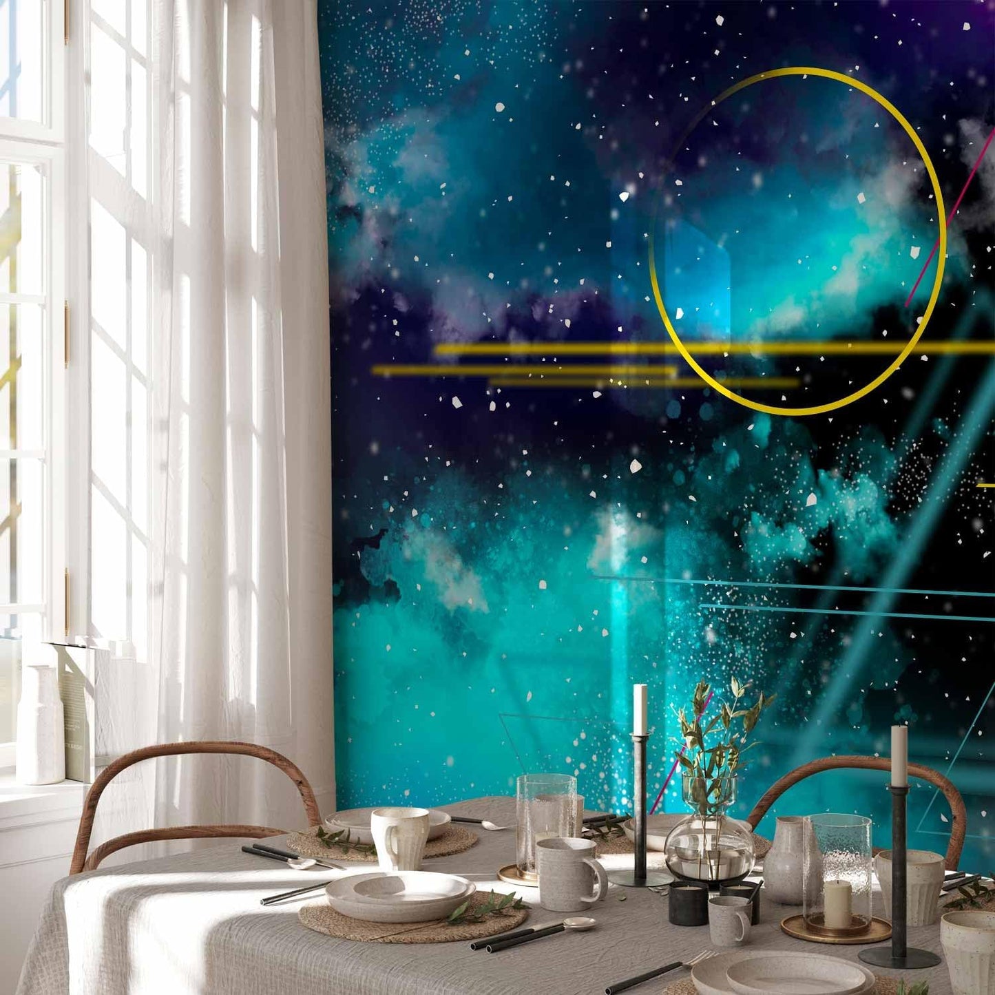 artgeist Wall Mural Galaxy 197x138 in - Non-Woven Wallpaper Fleece Wall Decor Photo Print Picture Image Design Home Mural Cosmos Galaxy Cosmonaut Astronaut a-A-10328-a-a