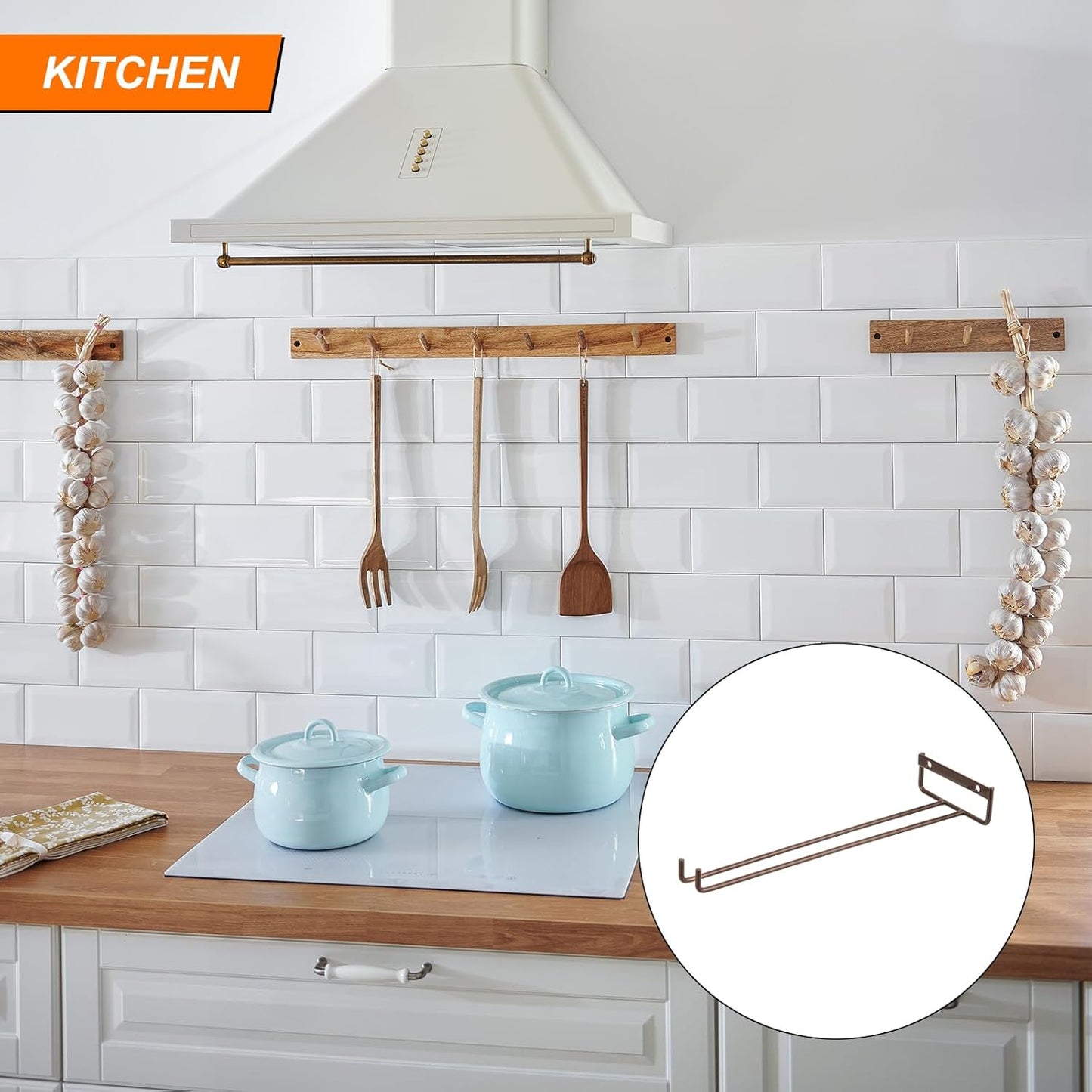 uxcell 5Pcs Wine Glass Rack, 11.81 Inch Iron Wine Glasses Rack Under Cabinet Stemware Rack - Wall Mountable Wine Glass Holder Storage Hanger for Bars Coffee Restaurants Kitchens, Bronze