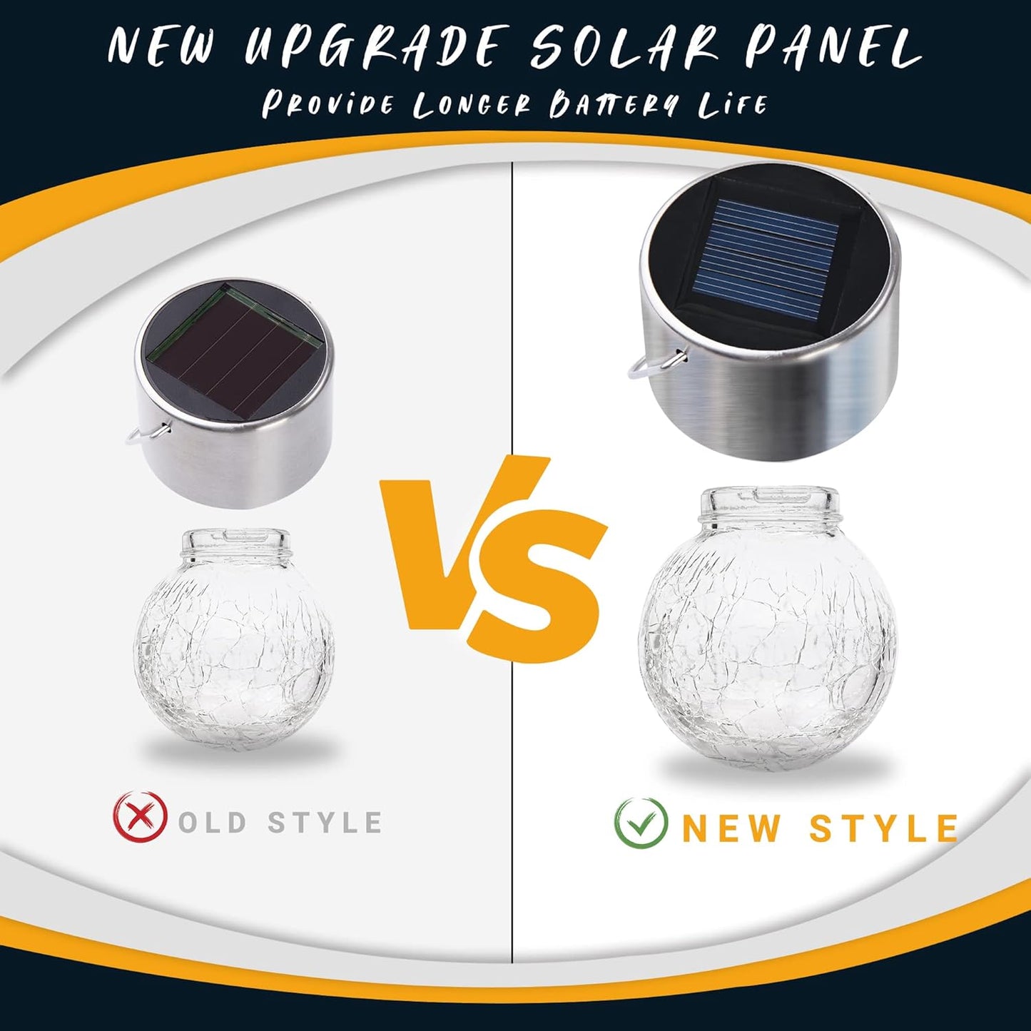 GIGALUMI 24 Pack Solar Outdoor Lights, Solar Hanging Lights for Christmas Decoration-Cracked Glass Solar Lights Outdoor Waterproof for Garden, Yard, Fence, Tree(Warm White)