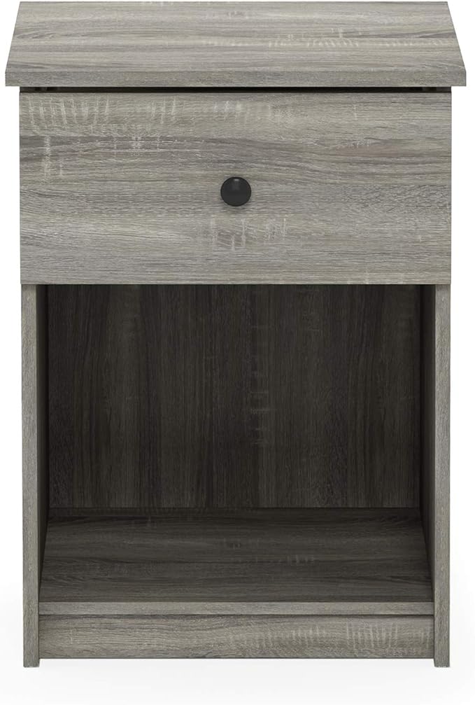 Furinno Tidur Nightstand, 1-Pack, French Oak Grey