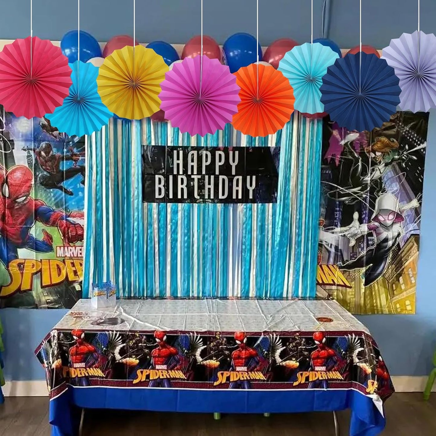 Red Birthday Decorations,DIY Red Paper Fans Hanging Decoration ,Party Supplies Party Fans 12in, Wedding Graduation Events Accessories 30 Color DIY Set (Red)