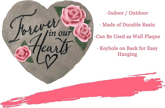 Spoontiques 13221 Forever in Our Hearts Stepping Stone, Pink