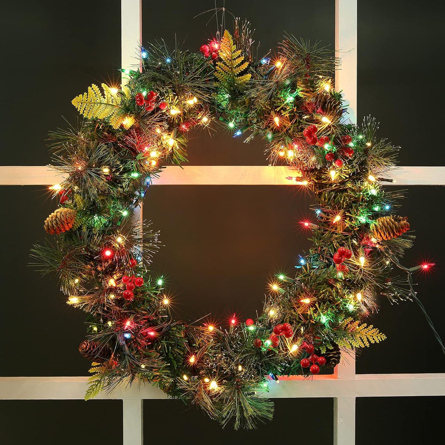 Toodour Multicolor Christmas Lights, 75ft 300 Count Incandescent Christmas String Lights, UL Certified Connectable Green Wire Xmas Lights for Tree, Holiday, Party, New Year, Indoor Xmas Decorations