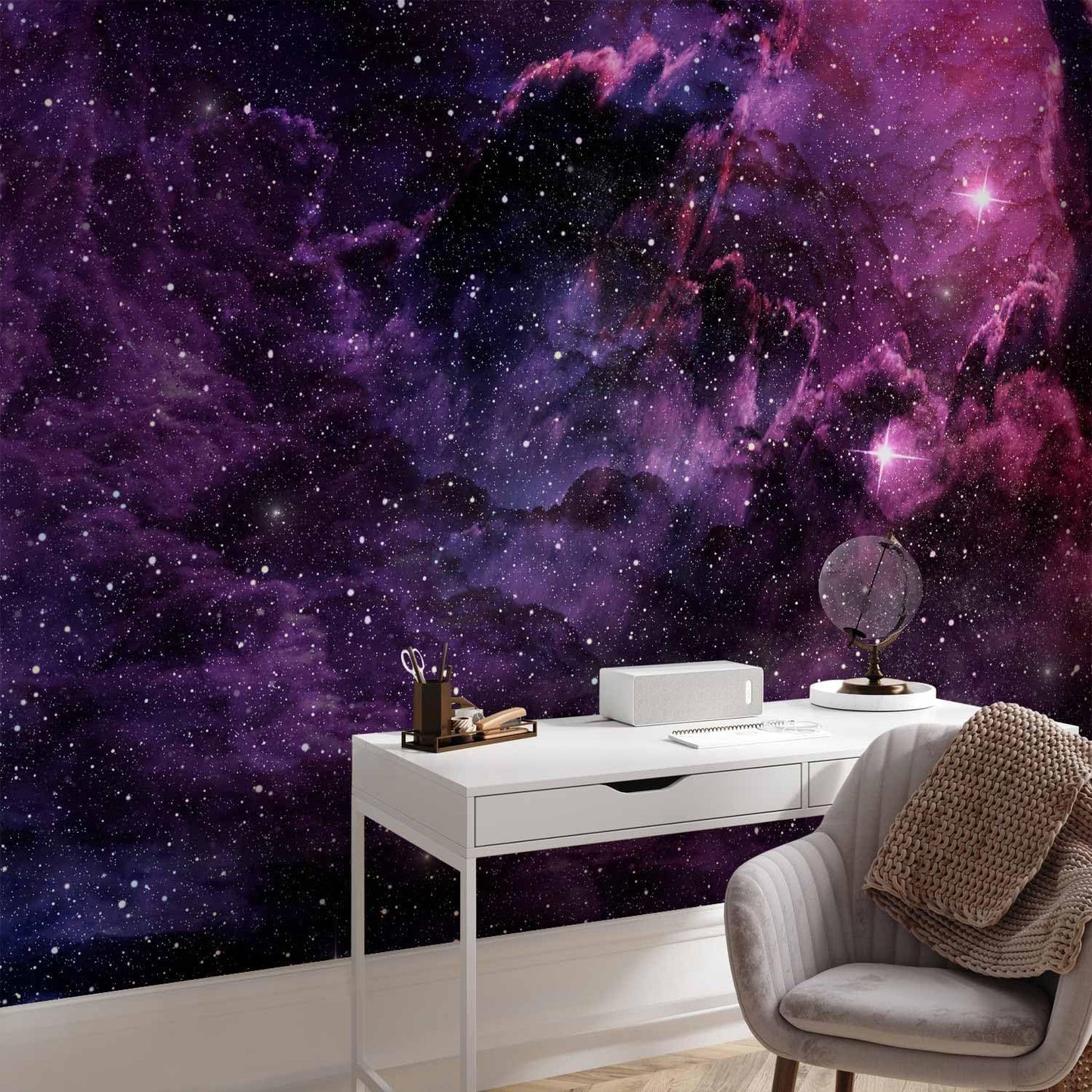 artgeist Premium Wall Mural Galaxy 216x98 in - Non-Woven Photo Wallpaper Art Print Fleece Wall Mural Decoration Cosmos Sky Cloud Purple a-C-0022-a-b