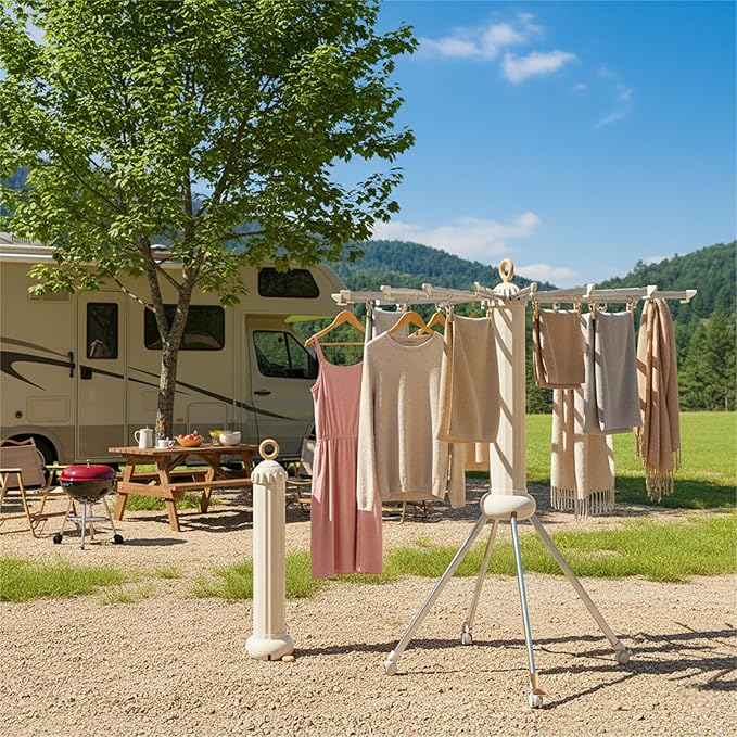 Clothes Drying Rack Foldable Clothing Racks Collapsible Laundry Drying Rack Folding Drying Racks for Clothes, Used for Indoor, RV, Dorm, Yard, Camping, Outdoor
