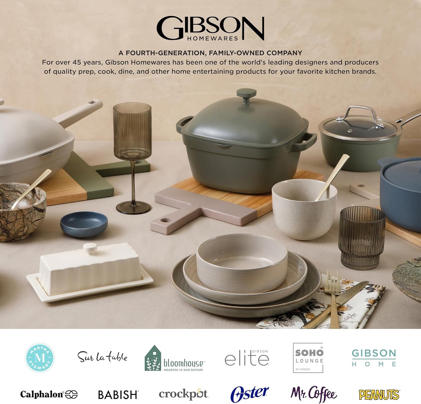 Gibson Elite Pasco 16 Piece (Service for 4) Plates and Bowls Double Bowl Reactive Glaze Dishes Stoneware Ceramic Dinnerware Set - Grey