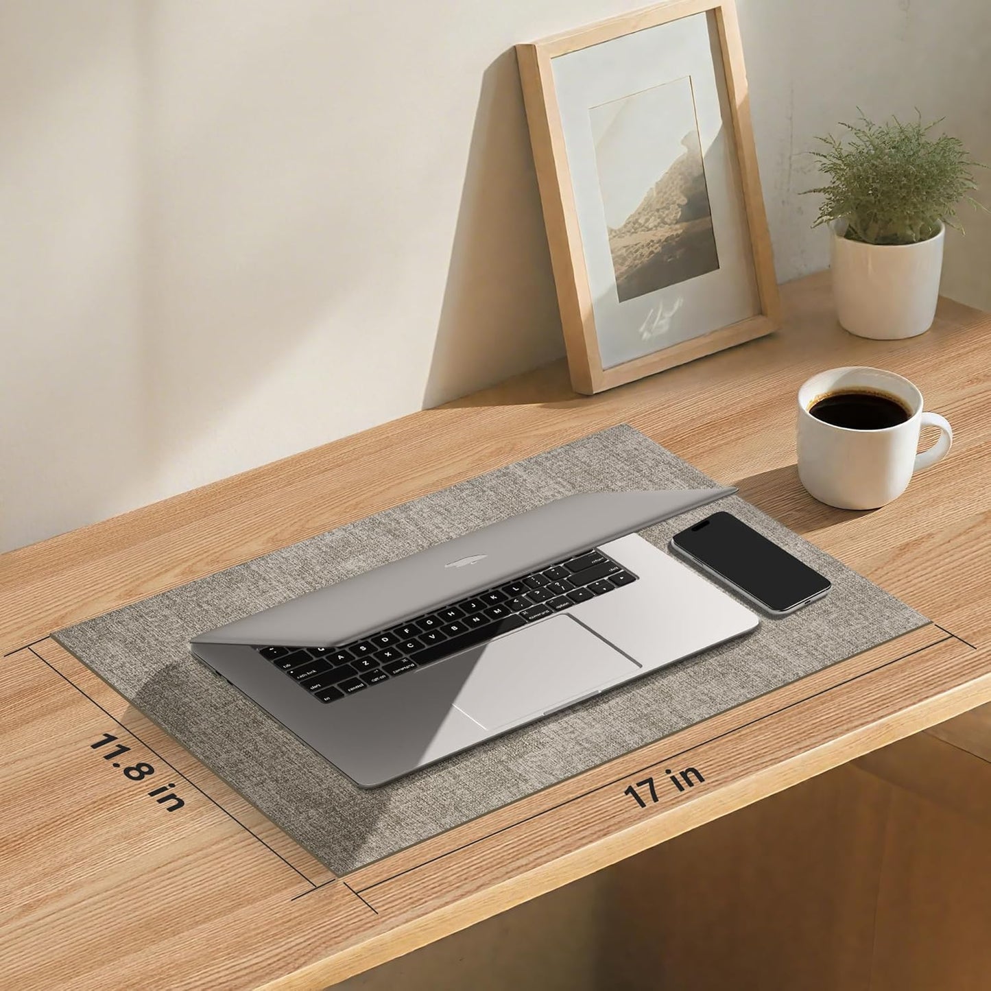 DOLOPL Placemats Set of 6, Reversible Wipeable & Heat Resistant Place Mats, Modern Faux Leather Table Mats for Kitchen, Neutral Waterproof Tablemats for Dining Table Decor, Wedding, Party(Grey)