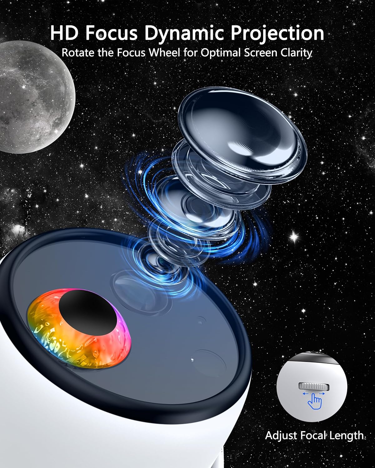 3D Galaxy Projector, Star Projector with 65 Dynamic Scenes, HD Planetarium Projector Night Light with Bluetooth Speaker for Room, Gift for Kids Adults, Relaxing Ambiance