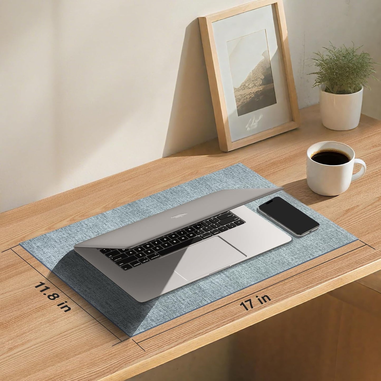 DOLOPL Placemats Set of 12, Reversible Wipeable & Heat Resistant Place Mats, Modern Faux Leather Table Mats for Kitchen, Neutral Waterproof Tablemats for Dining Table Decor, Wedding, Party(Dusty Blue)