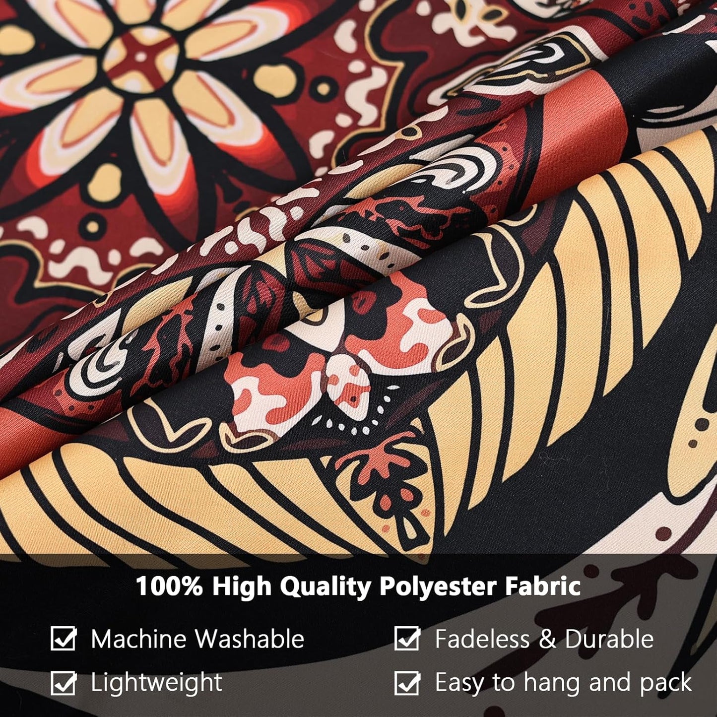 Mandala Tapestry - Moth Wall Hanging, UV Resistant, Machine Washable, Lightweight, Psychedelic Bedroom Aesthetic Decor for Bedroom, Living Room, Yoga Room - 59.1x49.2 Inch