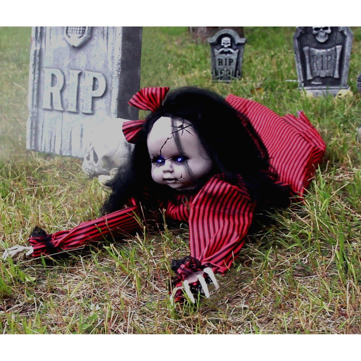 Scary Haunted Crawling Baby Doll (43" Crawling Girl)