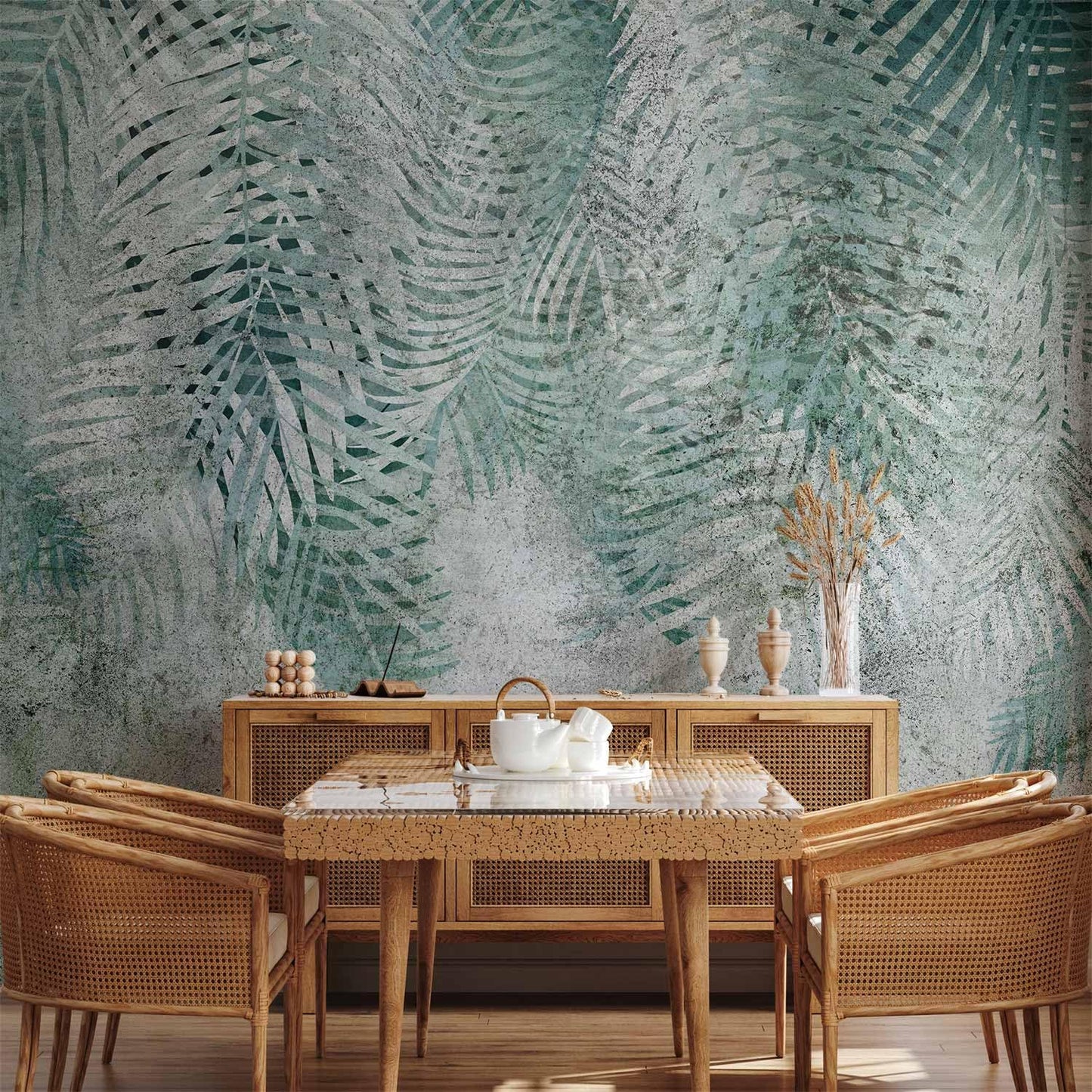 artgeist Wall Mural Leaves 98x69 in - XXL Non-Woven Wallpaper Fleece Wall Decor Photo Print Picture Image Design Nature Botanical Plants Palm Abstract b-C-0861-a-a