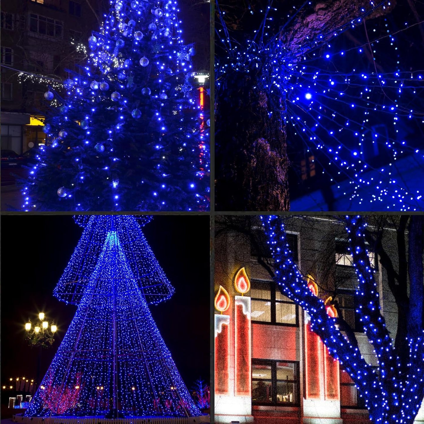 600LED (12pk of 50L) String Lights,LED Christmas Lights, 6" SPACING,Green Wire,Blue