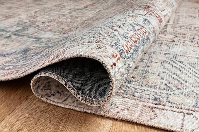 Loloi Chris Loves Julia Jules Collection JUL-07 Natural/Ocean 2'-6'' x 7'-6'', .13" Pile Height, Runner Rug