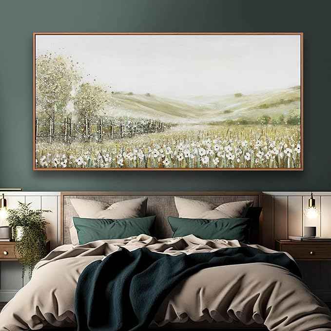 Framed Canvas Wall Art Decor Natural Wall Decorations Home Decor Wall Art Prints Mountain Wilderness Landscape Large Size Artwork for Living Room Bedroom Kitchen Office Decor 29"×58"