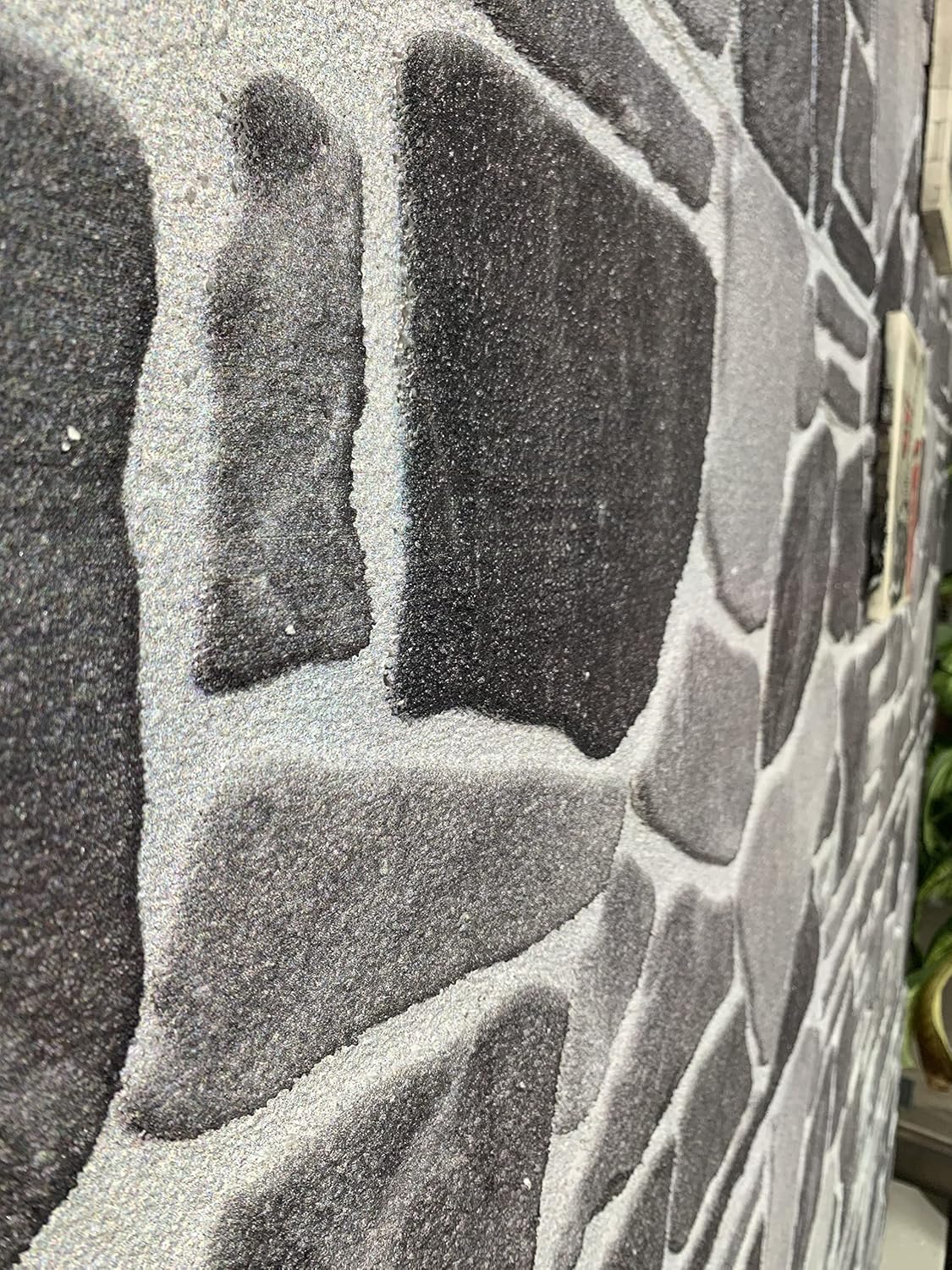 Dundee Deco 3D Wall Panels - Cladding Charcoal Grey Silver Stone Look Wall Paneling, Styrofoam Facing for Interior and Exterior Applications, DIY, Sample, Size 10 x 10 in.