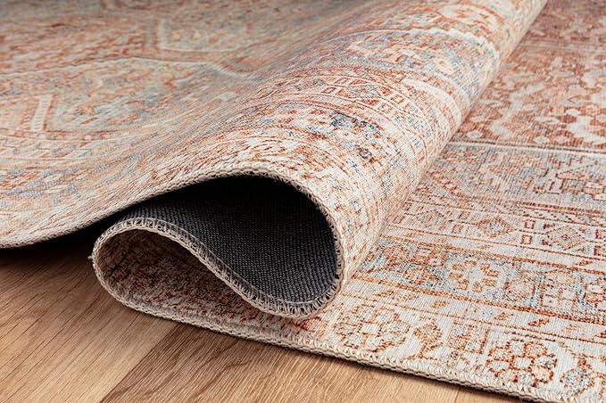 Loloi Chris Loves Julia Jules Collection JUL-04 Tangerine/Mist 9'-6" x 14', .13" Pile Height, Area Rug