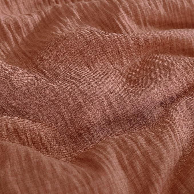 Geniospin Full Size Comforter Set- 7 Pieces Terracotta Textured King Bedding Set, Soft Solid Bed in a Bag for All Seasons, Fall Comforter Set with Sheets