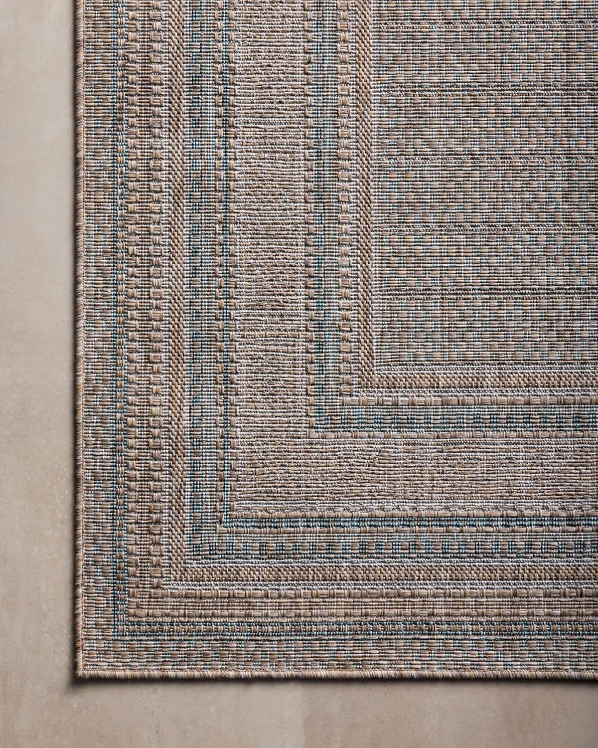 Loloi Amber Lewis Topanga Collection TOP-05 Natural/Teal 7'-10" x 10' Indoor/Outdoor Area Rug