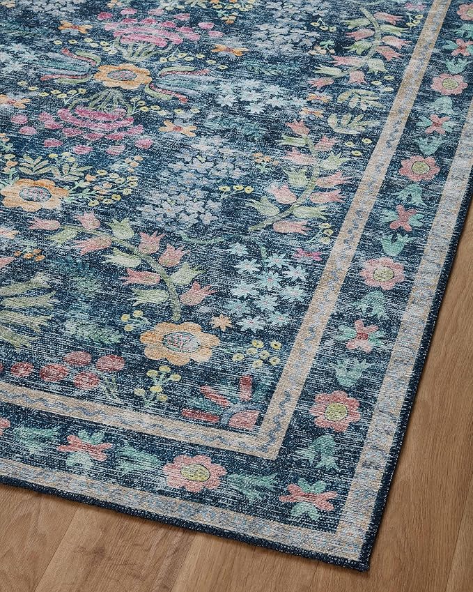 Loloi Rifle Paper Co. Maison Collection MAO-06 Blue/Multi 3'-9" x 5'-6", .19" Pile Height, Accent Rug