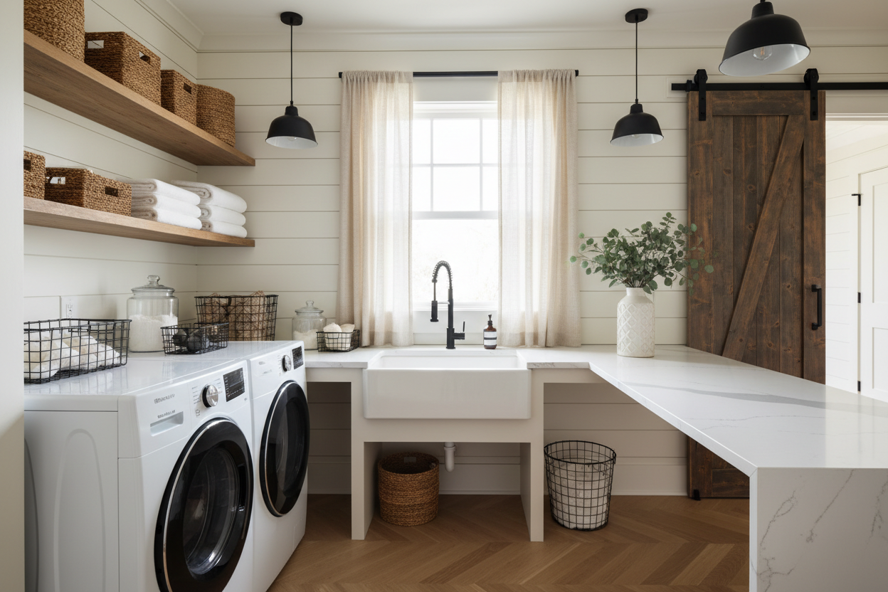 2026 Laundry Room Makeover: Farmhouse Meets Modern Efficiency Design ...