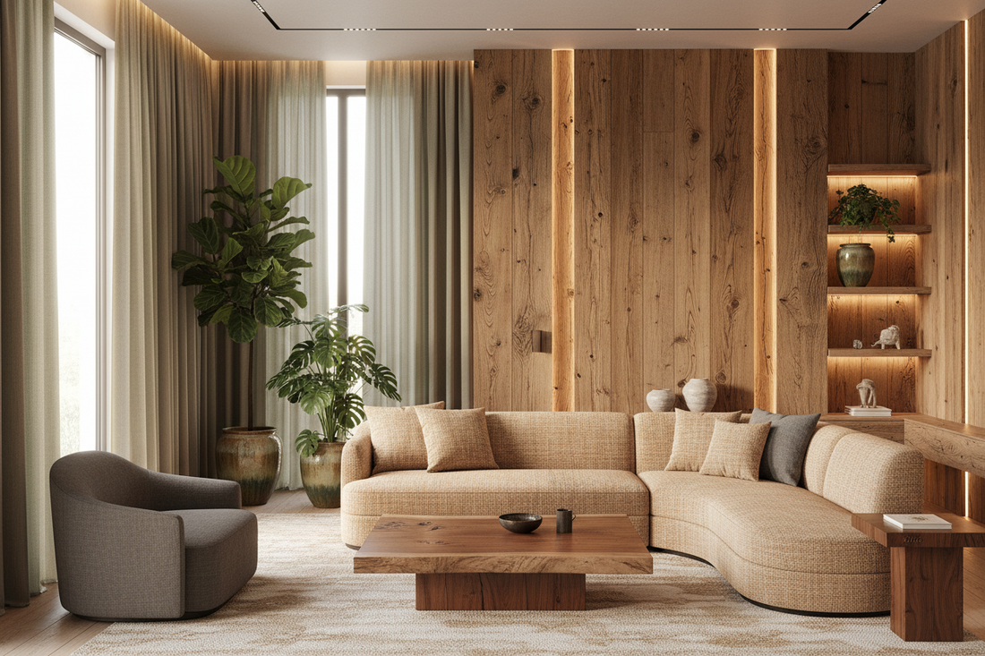 Reclaimed Wood Bio-Fabric Interior Design: The Luxury Eco Trend Shaping 2026