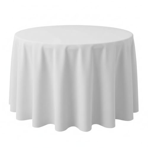 90 Inch White Tablecloths for Round Tables