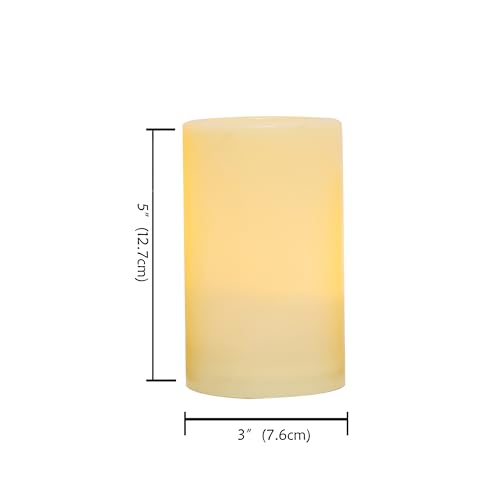 Outdoor Battery Operated Flameless Candles with Remote Timer D3”xH5” 2 PCS (2 Count)