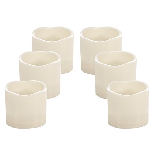 Outdoor Battery Operated Flameless LED Candles with Timer D3”xH3” 6 PCS (6 Count)