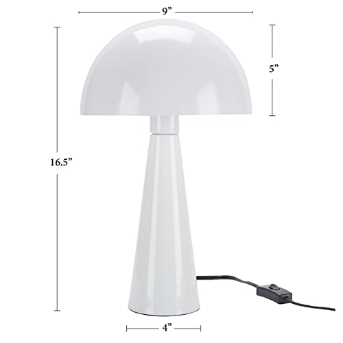 Home 16" White Metal Mushroom Table Lamp