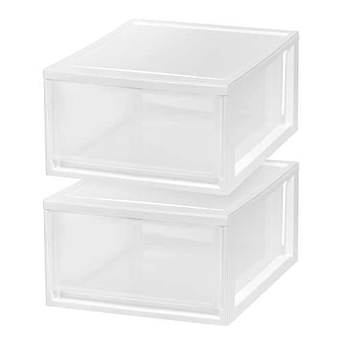 2 Pack 30 Qt. Stacking Drawer Organizer with Sliding Drawer (2 Count)