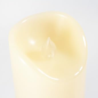 Outdoor Battery Operated Flameless LED Pillar Candles Remote Timer 3 Pack (3 Count)