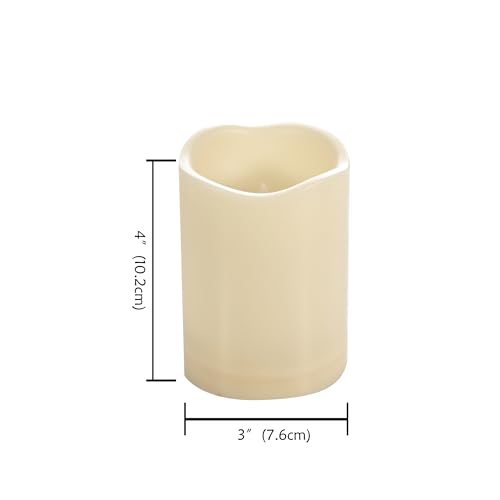 Outdoor Battery Operated Flameless LED Candles with Timer D3”xH4” 2 PCS (2 Count)
