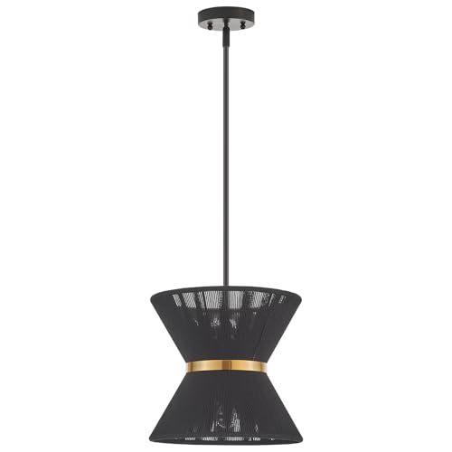 Hand Woven Boho Pendant Light Coastal Mini Modern Chandelier Adjustable Transitional Minimalist Pendant Lighting Fixtures for Kitchen Island Dining Room