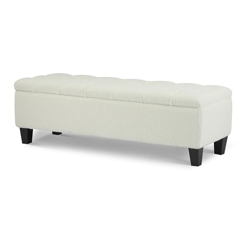 Ottilie Boucle Fabric Storage Ottoman Bench