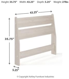 Signature Design by Ashley Socalle Modern Open Slat Twin Headboard, Natural Beige