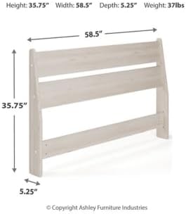 Signature Design by Ashley Socalle Modern Open Slat Full Headboard, Natural Beige