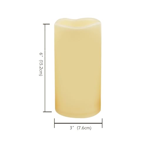 Outdoor Battery Operated Flameless Candles with Remote Timer D3”xH6” 6 PCS