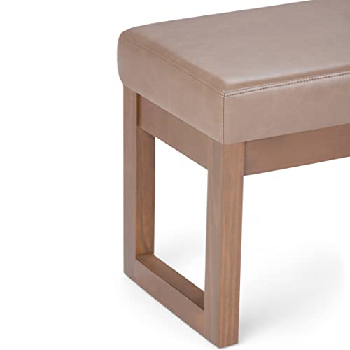 Milltown 27" Wide Vegan Leather Rectangle Ottoman in Ash Blonde