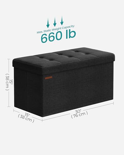 30 Inches Folding Storage Ottoman Bench