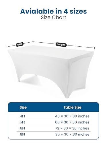 Spandex Table Cloth 2 Pack [8FT (2 Count)