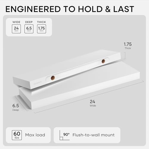 24 Inch Floating Shelves (4 Count)