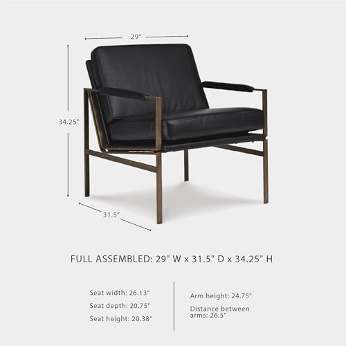 Puckman Modern Black Leather Accent Chair