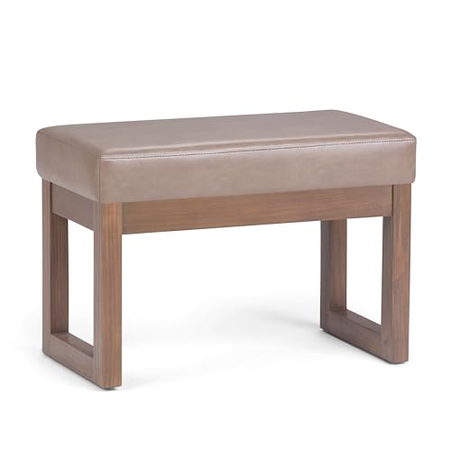 Milltown 27" Wide Vegan Leather Rectangle Ottoman in Ash Blonde