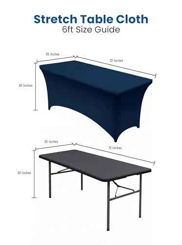 Spandex Table Cloth 2 Pack [6FT (2 Count)