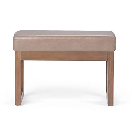 Milltown 27" Wide Vegan Leather Rectangle Ottoman in Ash Blonde
