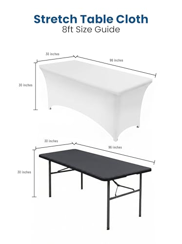 Spandex Table Cloth 2 Pack [8FT (2 Count)