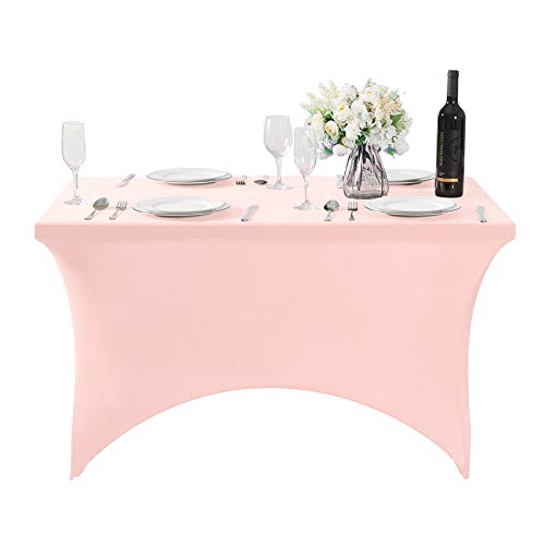 2Pack Waterproof Spandex Table Cover for 4FT Table Universal Fitted Stretch Tablecloth for Party (2 Count)