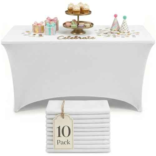 Bulk 10 Pack 6Ft Tablecloths for Hotels (10 Count)