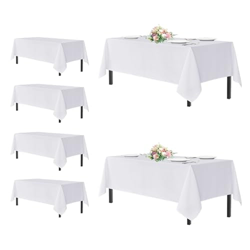 White Tablecloths for 8 Foot Rectangle Tables (6 Count)